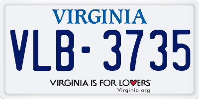 VA license plate VLB3735