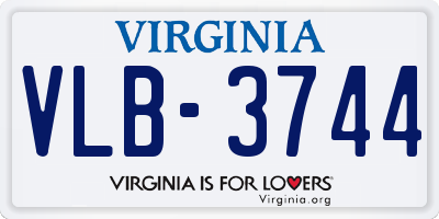 VA license plate VLB3744