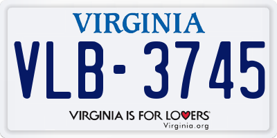 VA license plate VLB3745