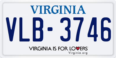 VA license plate VLB3746