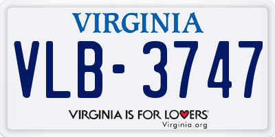 VA license plate VLB3747