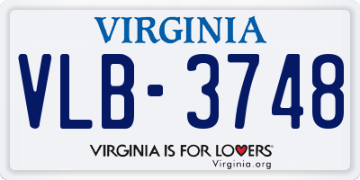 VA license plate VLB3748
