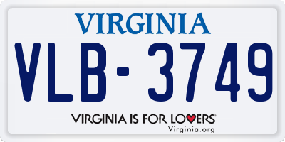 VA license plate VLB3749