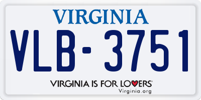 VA license plate VLB3751