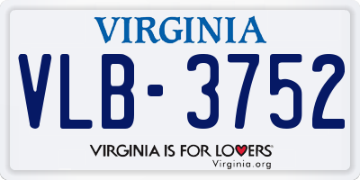 VA license plate VLB3752