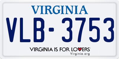 VA license plate VLB3753