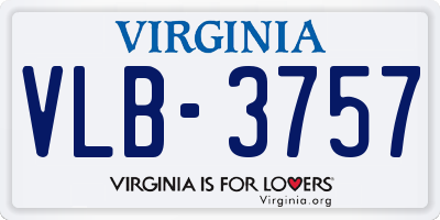 VA license plate VLB3757
