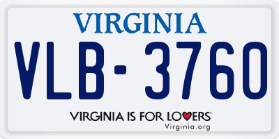 VA license plate VLB3760
