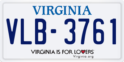 VA license plate VLB3761
