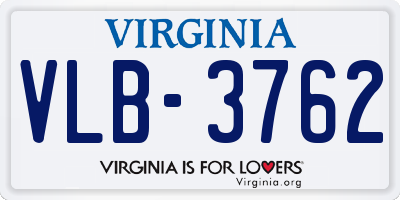 VA license plate VLB3762