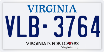 VA license plate VLB3764