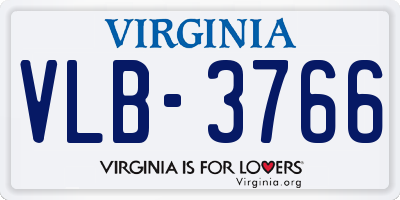 VA license plate VLB3766