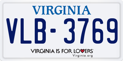 VA license plate VLB3769