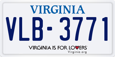 VA license plate VLB3771