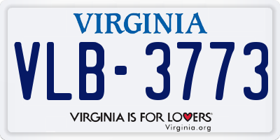 VA license plate VLB3773
