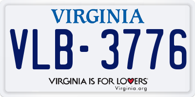 VA license plate VLB3776