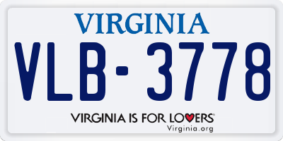 VA license plate VLB3778