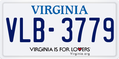 VA license plate VLB3779