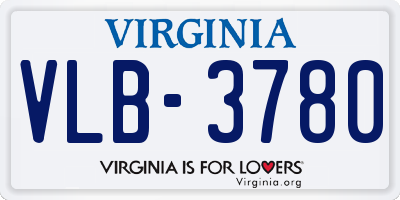 VA license plate VLB3780