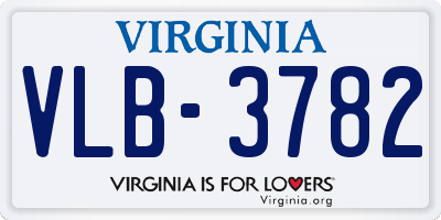 VA license plate VLB3782