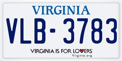 VA license plate VLB3783