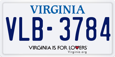 VA license plate VLB3784