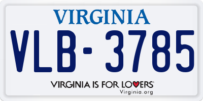 VA license plate VLB3785