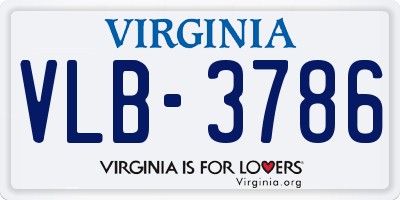 VA license plate VLB3786