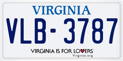 VA license plate VLB3787
