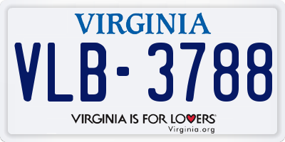 VA license plate VLB3788
