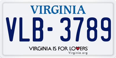 VA license plate VLB3789