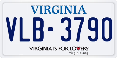 VA license plate VLB3790