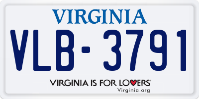VA license plate VLB3791