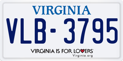 VA license plate VLB3795