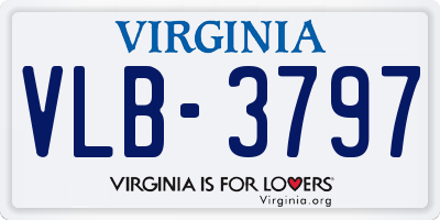 VA license plate VLB3797