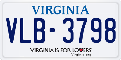 VA license plate VLB3798