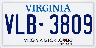 VA license plate VLB3809