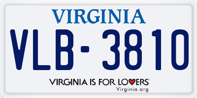 VA license plate VLB3810