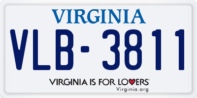 VA license plate VLB3811
