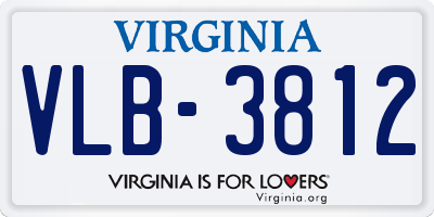 VA license plate VLB3812