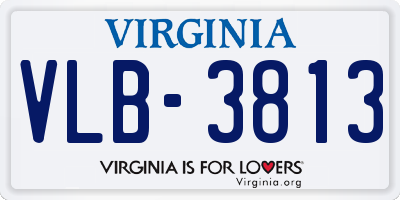 VA license plate VLB3813