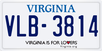 VA license plate VLB3814