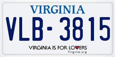VA license plate VLB3815
