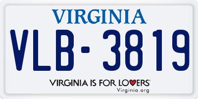 VA license plate VLB3819