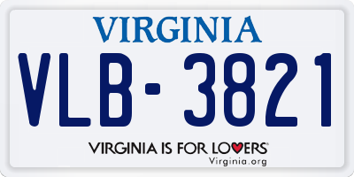 VA license plate VLB3821