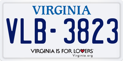 VA license plate VLB3823