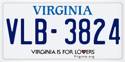 VA license plate VLB3824
