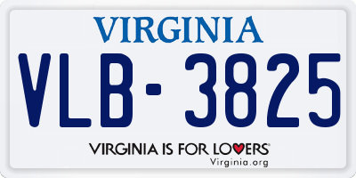 VA license plate VLB3825