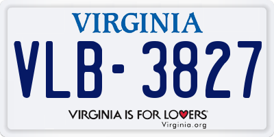 VA license plate VLB3827