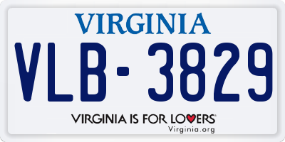 VA license plate VLB3829